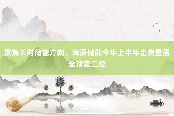 聚焦长时储能方向,海辰储能今年上半年出货量居全球第二位