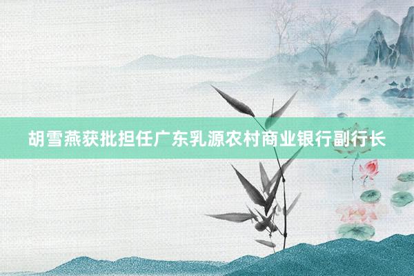 胡雪燕获批担任广东乳源农村商业银行副行长
