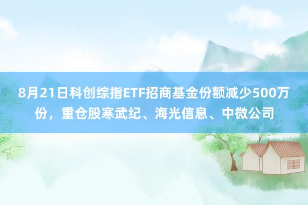 8月21日科创综指ETF招商基金份额减少500万份，重仓股寒武纪、海光信息、中微公司