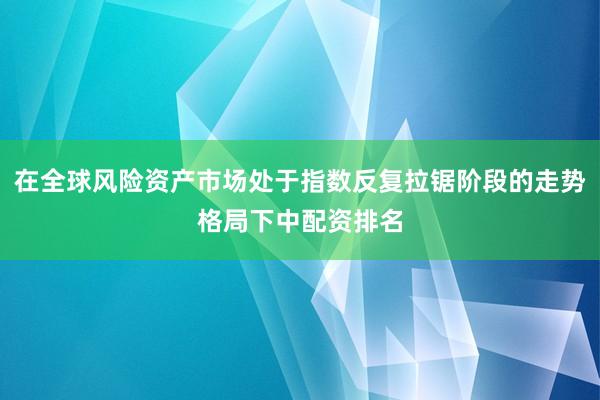 在全球风险资产市场处于指数反复拉锯阶段的走势格局下中配资排名