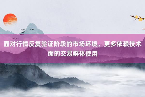 面对行情反复验证阶段的市场环境，更多依赖技术面的交易群体使用