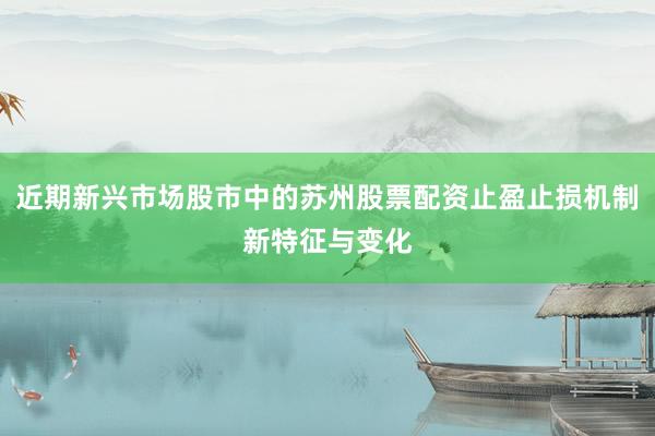 近期新兴市场股市中的苏州股票配资止盈止损机制新特征与变化