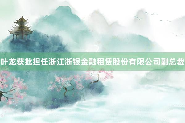 叶龙获批担任浙江浙银金融租赁股份有限公司副总裁