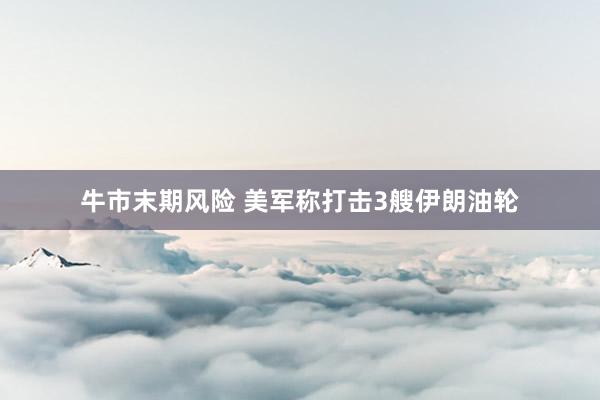 牛市末期风险 美军称打击3艘伊朗油轮