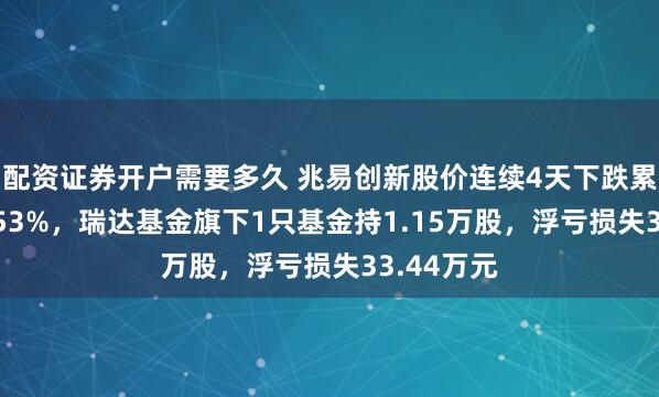 配资证券开户需要多久 兆易创新股价连续4天下跌累计跌幅7.53%，瑞达基金旗下1只基金持1.15万股，浮亏损失33.44万元
