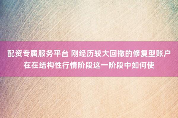 配资专属服务平台 刚经历较大回撤的修复型账户在在结构性行情阶段这一阶段中如何使