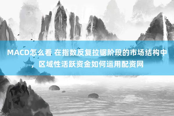 MACD怎么看 在指数反复拉锯阶段的市场结构中，区域性活跃资金如何运用配资网